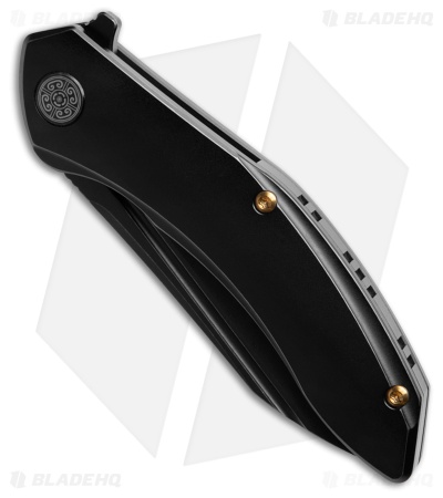 Cavol Bucarto Frame Lock Knife Black Titanium (3.1" Black Stonewash)