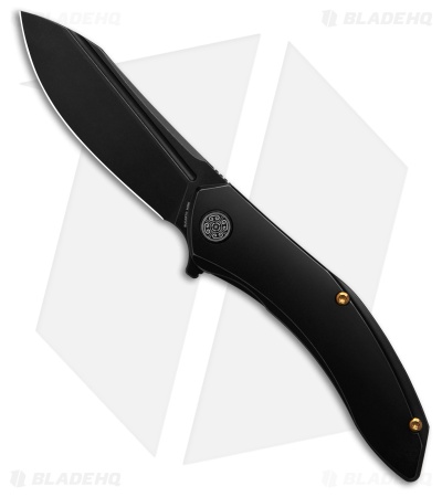 Cavol Bucarto Frame Lock Knife Black Titanium (3.1" Black Stonewash)