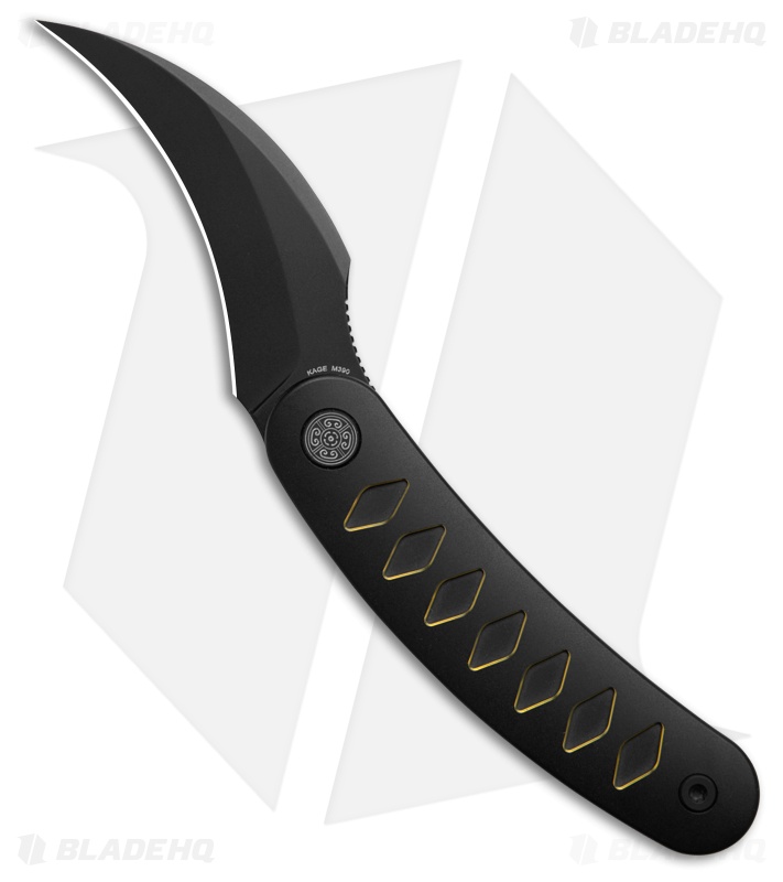 Cavol Kage Liner Lock Knife Black Titanium W/Gold Anodizing (2.5" Black)
