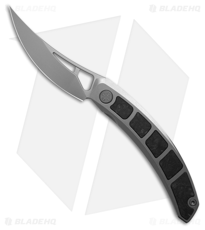 Cavol Kamasu Frame Lock Knife Gray Titanium/CF (3.5" Bead Blast) 