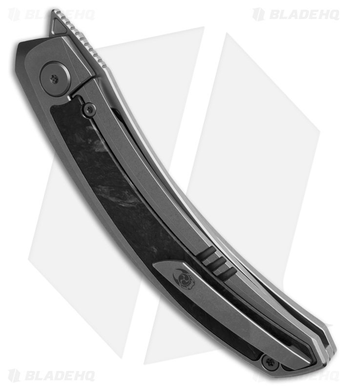 Cavol Kamasu Frame Lock Knife Gray Titanium/CF (3.5" Bead Blast) 