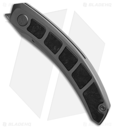 Cavol Kamasu Frame Lock Knife Gray Titanium/CF (3.5" Bead Blast) 