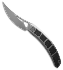 Cavol Kamasu Frame Lock Knife Gray Titanium/CF (3.5" Bead Blast)
