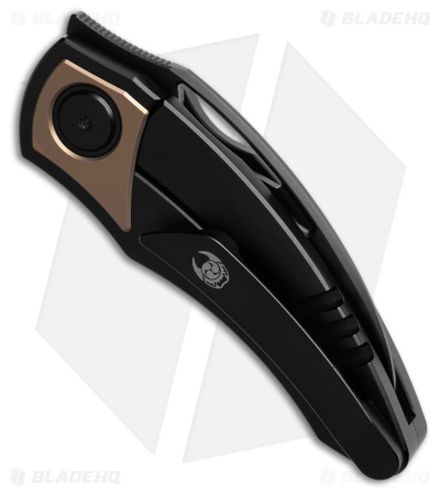 Cavol Karasu Frame Lock Knife Black/Bronze Titanium (2.2" Black Stonewash)