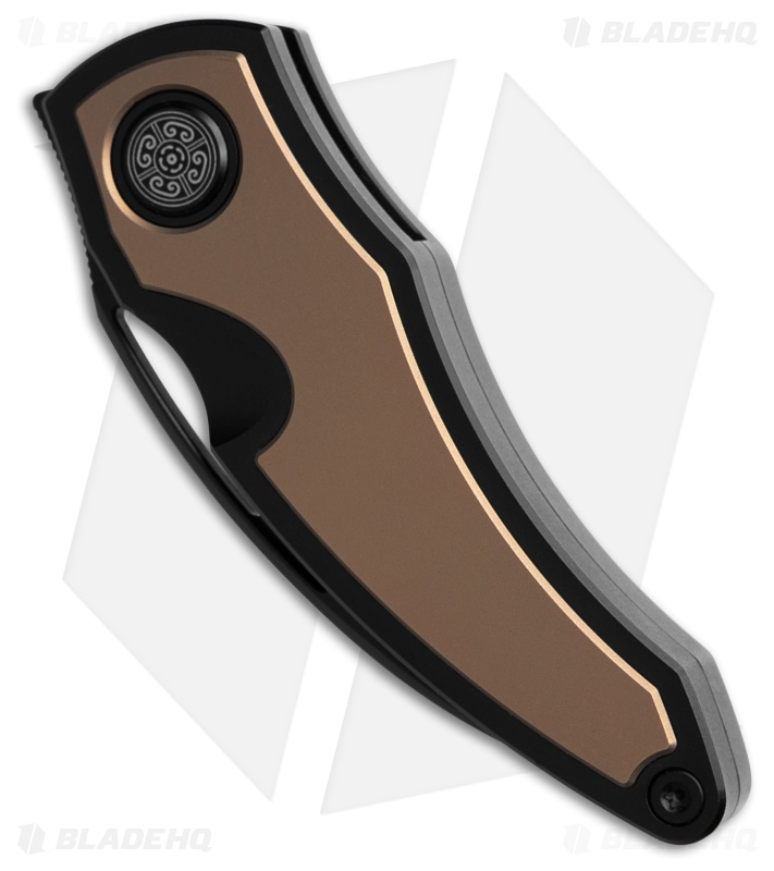 Cavol Karasu Frame Lock Knife Black/Bronze Titanium (2.2" Black Stonewash)