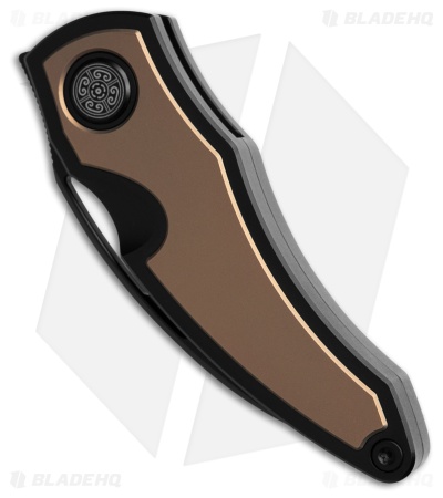Cavol Karasu Frame Lock Knife Black/Bronze Titanium (2.2" Black Stonewash)