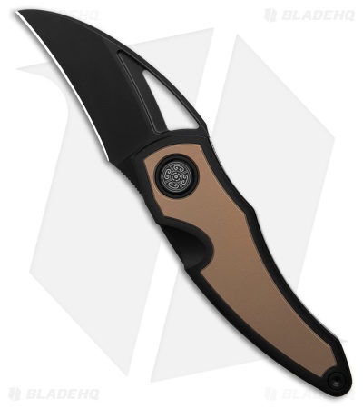 Cavol Karasu Frame Lock Knife Black/Bronze Titanium (2.2" Black Stonewash)