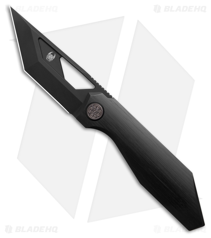Cavol Shimo Frame Lock Knife Black Titanium (2.6" Black Stonewash) 