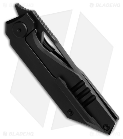 Cavol Shimo Frame Lock Knife Black Titanium (2.6" Black Stonewash) 