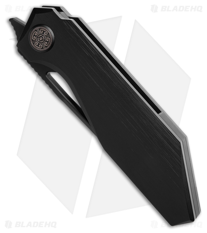 Cavol Shimo Frame Lock Knife Black Titanium (2.6" Black Stonewash) 