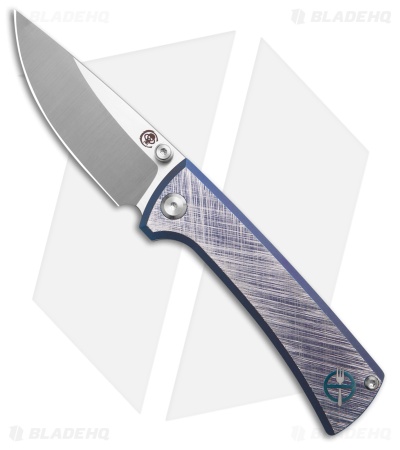 Chaves Knives Zero Forks RCK9 Frame Lock Knife Blue Titanium (3.25" Satin M390)