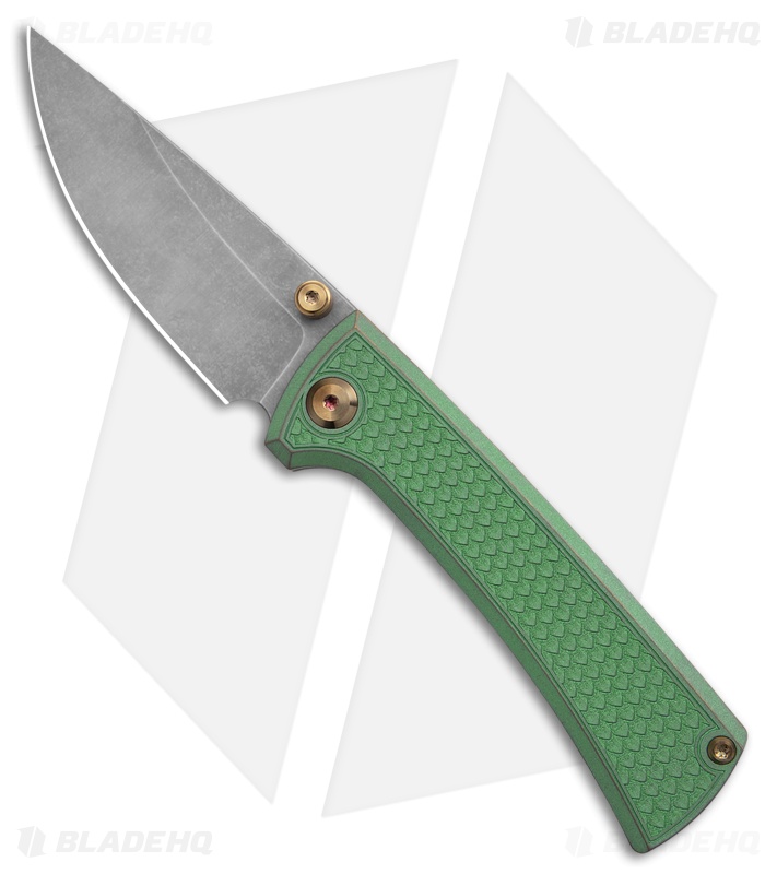 Chaves Knives RCK9 Frame Lock Knife Green Dragon Scale Mod Titanium (3.25" SW)