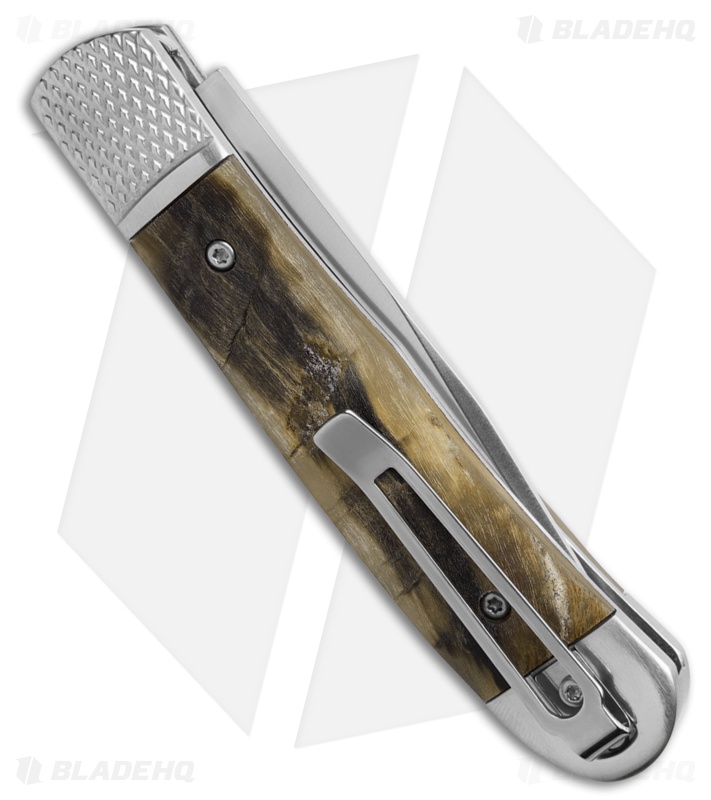 Cobratec Knives Ram Horn Trapper Hidden Release (3.12" Satin)
