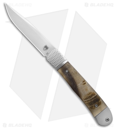 Cobratec Knives Ram Horn Trapper Hidden Release (3.12" Satin)