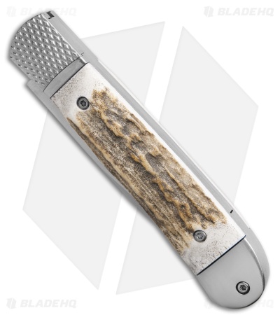 Cobratec Knives Stag Trapper Hidden Release (3.12" Satin)*DISCOUNT*