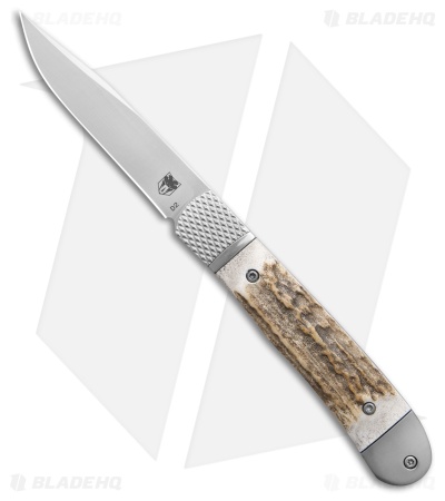 Cobratec Knives Stag Trapper Hidden Release (3.12" Satin)*DISCOUNT*