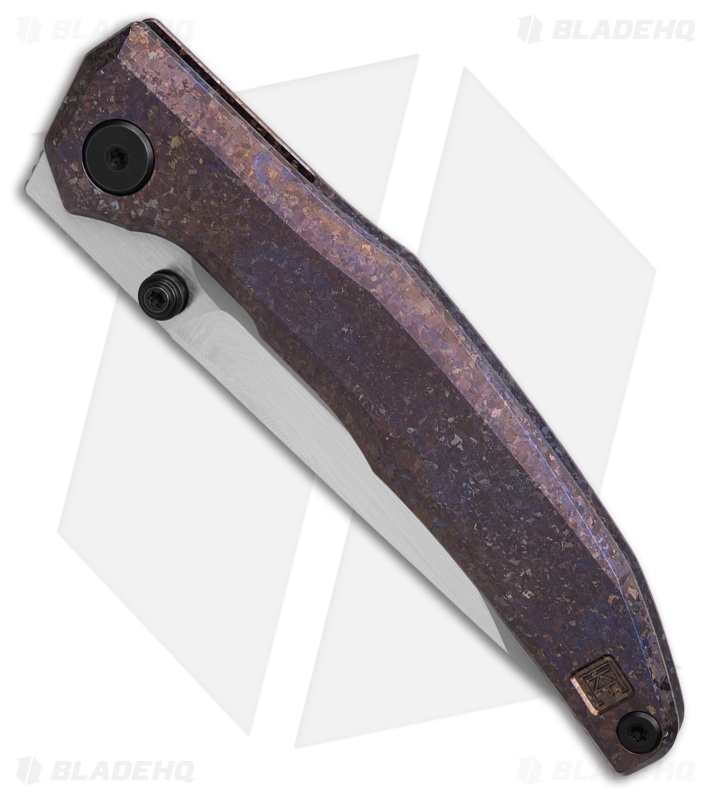 Custom Knife Factory TNT Framelock Crystalized Purple Titanium (3.625" Two-Tone)