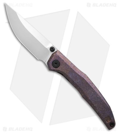 Custom Knife Factory TNT Framelock Crystalized Purple Titanium (3.625" Two-Tone)