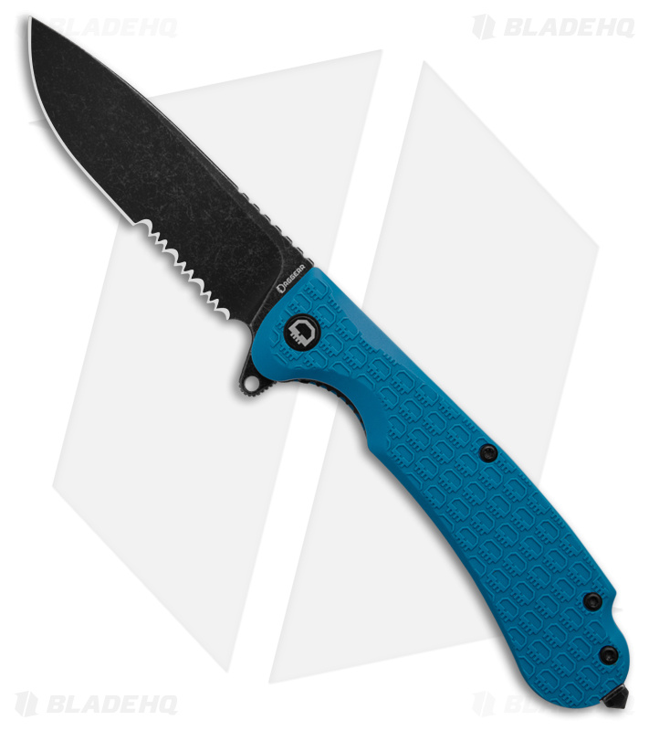 Daggerr Knives Wocket Liner Lock Knife Blue (3.5" Black SW Serr) WKFRNBLUBWSR