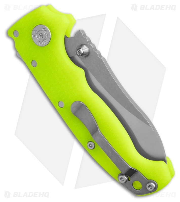 Demko Knives AD20 Butcher Spey Point Shark-Lock Knife Dayglow G-10