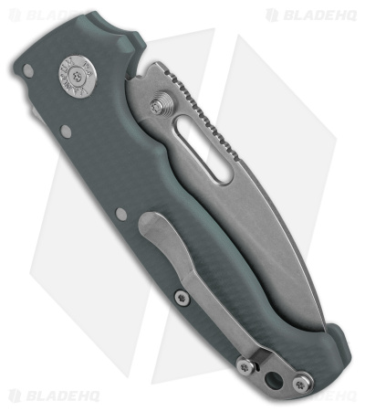 Demko Knives MG AD20S Slicer Shark Lock Knife Gray G-10 (3.6" Stonewash M4)
