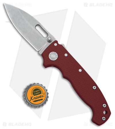 Demko Knives MG AD20S Slicer Shark-Lock Knife Red G-10 (3.6" Stonewash M4)