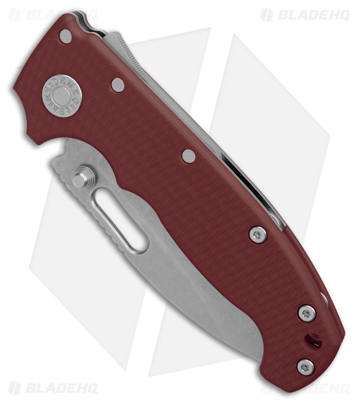 Demko Knives MG AD20S Slicer Shark-Lock Knife Red G-10 (3.6" Stonewash M4)