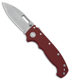 Demko Knives MG AD20S Slicer Shark-Lock Knife Red G-10 (3.6" Stonewash M4)
