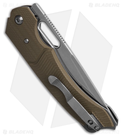 Dervish Knives Navajo Midtech MagnaCut Liner Lock Knife OD Green G-10 (4.25" SW)