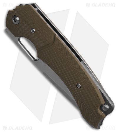 Dervish Knives Navajo Midtech MagnaCut Liner Lock Knife OD Green G-10 (4.25" SW)