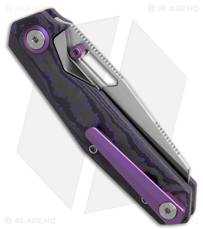 Divo Knives SmallBoy Liner Lock Knife Purple Flow CamoCarbon (3" Satin S90V)