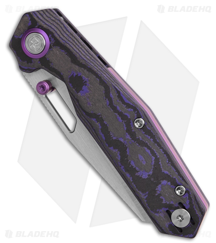Divo Knives SmallBoy Liner Lock Knife Purple Flow CamoCarbon (3" Satin S90V)