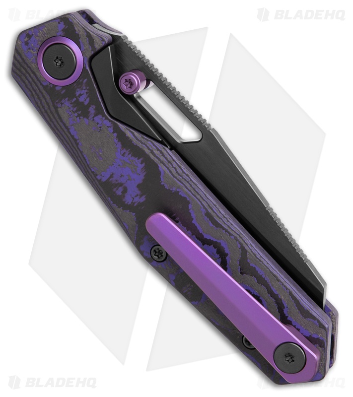 Divo Knives SmallBoy Liner Lock Knife Purple Flow CamoCarbon (3" Satin DLC S90V)