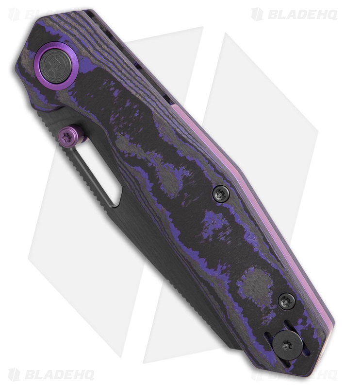 Divo Knives SmallBoy Liner Lock Knife Purple Flow CamoCarbon (3" Satin DLC S90V)