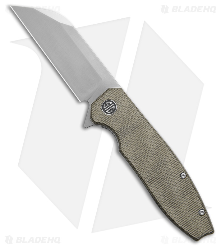 Eikonic + Sig Sauer Karak Liner Lock Knife Green Canvas Micarta (3.25" Satin)