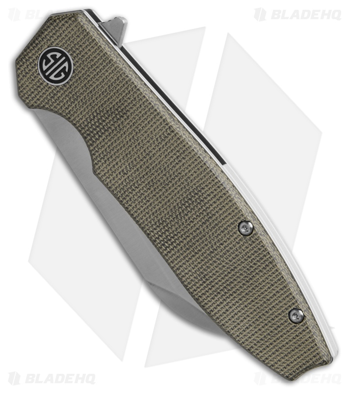 Eikonic + Sig Sauer Karak Liner Lock Knife Green Canvas Micarta (3.25" Satin)