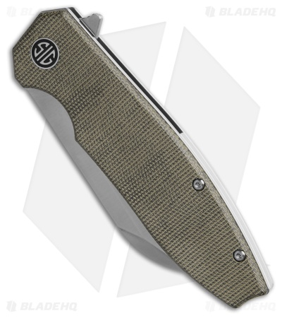 Eikonic + Sig Sauer Karak Liner Lock Knife Green Canvas Micarta (3.25" Satin)