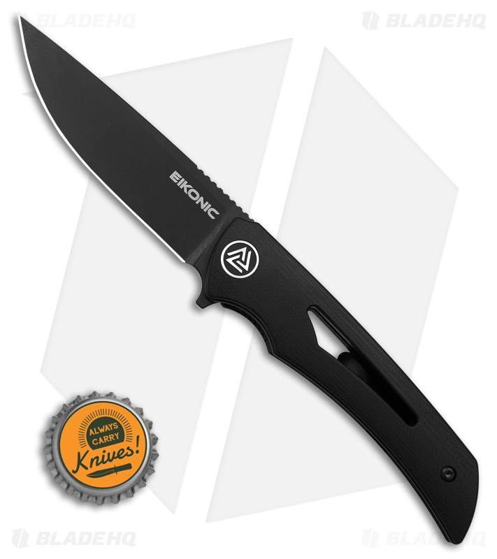Eikonic Aperture Liner Lock Folding Knife G-10 Black (3.2" Black) 