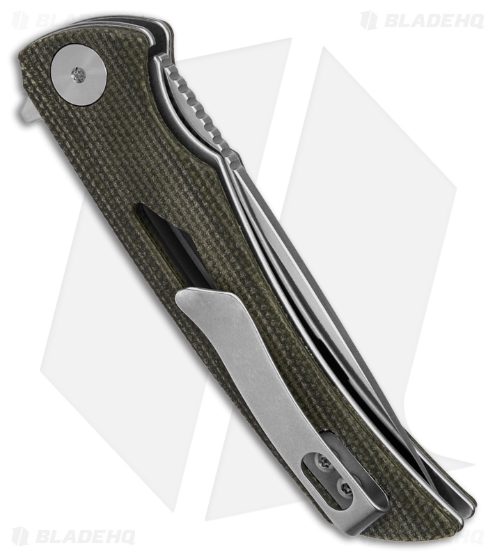 Eikonic Aperture Liner Lock Folding Knife Olive Micarta (3.2" Satin) 