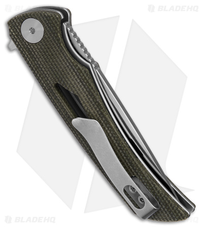 Eikonic Aperture Liner Lock Folding Knife Olive Micarta (3.2" Satin) 