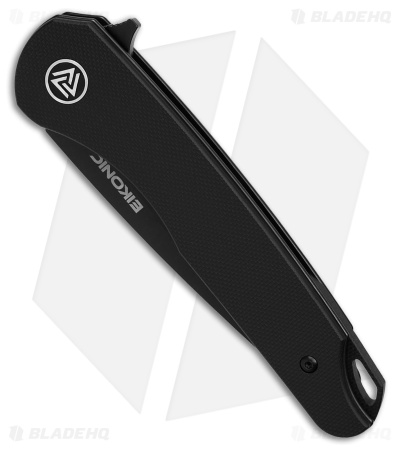 Eikonic Dromas Liner Lock Folding Knife Night Black G-10 (3.25" Black SW) 