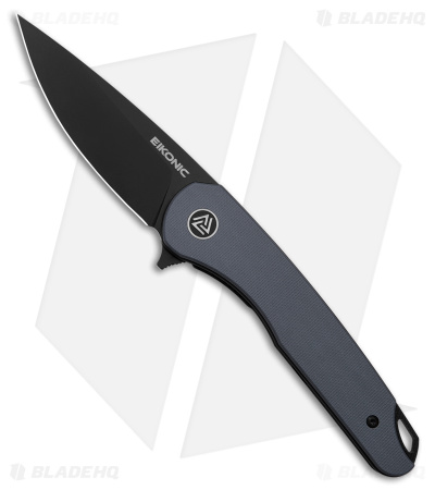 Eikonic Dromas Liner Lock Folding Knife Steel Blue G-10 (3.25" Black SW) 