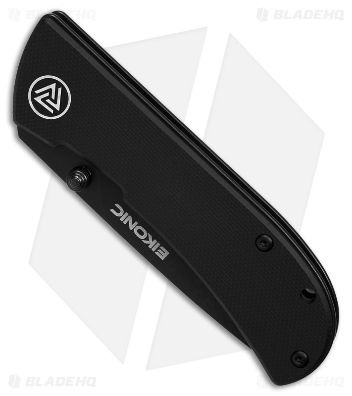 Eikonic Fairwind Liner Lock Folding Knife G-10 Black (2.6" Black SW) 