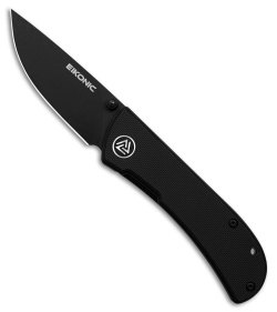 Eikonic Fairwind Liner Lock Folding Knife G-10 Black (2.6" Black SW) 