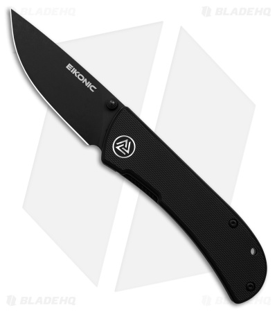 Eikonic Fairwind Liner Lock Folding Knife G-10 Black (2.6" Black SW) 
