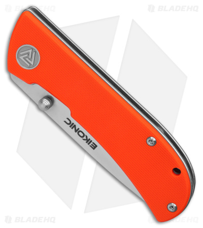 Eikonic Fairwind Liner Lock Folding Knife G-10 Safety Orange (2.6" Satin) 