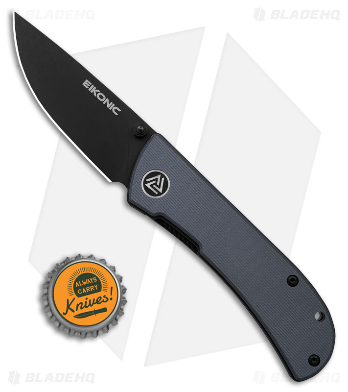 Eikonic Fairwind Liner Lock Folding Knife Steel Blue G-10 (2.6" Black SW) 