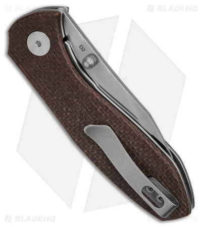 Eikonic Kasador Liner Lock Folding Knife Brown Canvas Micarta (2.9" Satin) 