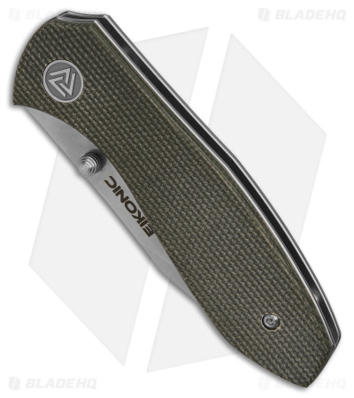 Eikonic Kasador Liner Lock Folding Knife Olive Micarta (2.9" Satin) 