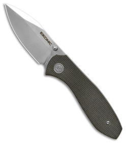 Eikonic Kasador Liner Lock Folding Knife Olive Micarta (2.9" Satin) 